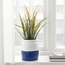 Godtagbar Vase Ceramic White Blue Ikea Canada Ikea Vase Blue And White Vase Vase With Sticks