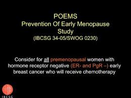 Women who enter menopause late (after age 55) are at greater. Poems Prevention Of Early Menopause Ibcsg