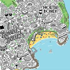 Jenni Sparks Hand Drawn Map Of Sydney Bursting With Hidden Details City Map Drawing Hand Drawn Map Illustrated Map