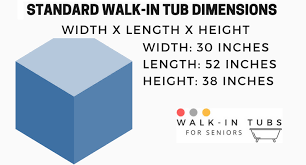 Free standing tubs can be found in a wide range of sizes, but the most common are designed to fit within this standard footprint. Walk In Tub Dimension Sizes Of Standard Deep And Wide Tubs