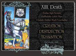 The death/rebirth card in your reading suggests that you are on the cusp of a massive transformation, and that it's time to mourn the end of one phase while celebrating the birth of a new one. Death Tarot Card Meanings