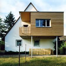 Ideen Fur Einen Hausanbau Erweiterung Einer Doppelhaushalfte Als Vogelnest Hausanbau Anbau Haus Haus Erweiterungen