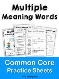 Ommon Core Standard L 1 4 A L 1 4 A Common Core Practice For 1st Graders Multiple Meaning Words Multiple Meaning Words Writing Words Reading Vocabulary