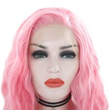 Annivia light pink short bob wig with bangs for women 12'' heat resistant synthetic straight wigs with bangs halloween cosplay party wig natural as real hair (light pink) 4.3 out of 5 stars. Baby Pink Short Curly Lace Front Wig Smart Wigs Brisbane Qld