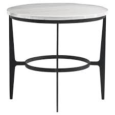 Round black metal end table. Cleo Modern Classic Round White Faux Marble Top Black Metal End Table Wide Over 24 W Kathy Kuo Home