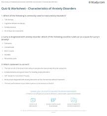 Introduction to traumaticbraininjury assessment of traumaticbraininjury management of. Quiz Worksheet Characteristics Of Anxiety Disorders Study Simple Budget Sheet Template 1st Grade Math Exercises Doubles Plus 1 Preschool Workbooks Pdf First Free Cutting Activities For Fine Motor Skills Calamityjanetheshow