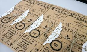 Ada yang murah, ada juga yang mahal. Kad Kahwin Vintage Kertas Kraf Ciksarayap