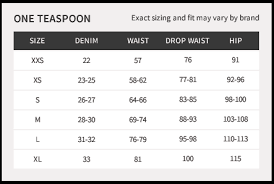 One Teaspoon Size Chart Bedowntowndaytona Com