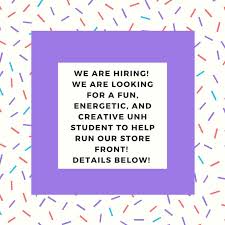 Please Share With Any Unh Student Job Opportunity Part Time In Search Of A Bakery Front Counter Assistant In 2020 Cookie Decorating Kits Student Jobs Student