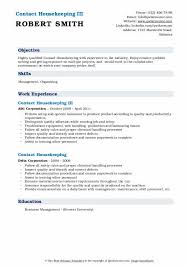 Contact Housekeeping Resume Samples Qwikresume