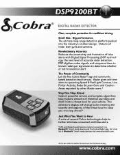Cobra's radar and laser detectors help you stay safe and alert. Cobra Dsp 9200 Bt Support And Manuals