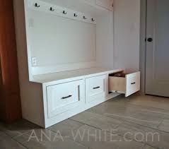 mudroom bench with easy drawers ana white