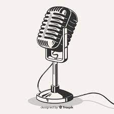 Microfone Retro Realista De Mao Desenhada Vetor Premium Microphone Drawing How To Draw Hands Microphone