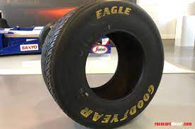 Responsive directional changes are ensured through the stiff tread ribs while a massive closed outside pattern, used on the tyre's shoulder, provides control during load transfers in corners. Racecarsdirect Com Formula 1 Good Year Eagle Rain Tire For Sale