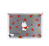 Foska Children unicorn Kawaii Stationery High Quality File Pvc Document Bag  Zipper Waterproof clear Plastic File Folders