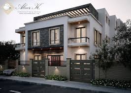 Exterior Redesign To A Villa In Cairo Amp Nbsp Design Modeling And Visualization By Me Amp Nbsp For The Interi House Exterior Exterior Design Bungalow Design