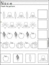 Thanksgiving Pattern Worksheet Pattern Worksheets For Kindergarten Thanksgiving Kindergarten Thanksgiving Worksheets