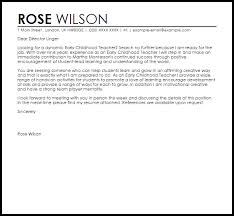 Early Childhood Teacher Cover Letter Sample Cover Letter Templates Examples