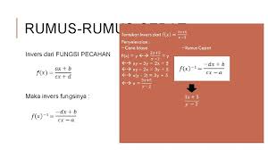 Suatu fungsi atau pemetaan dapat disajikan dalam bentuk himpunan pasangan terurut, rumus, diagram panah, atau diagram cartesius. Invers Fungsi Cara Cepat Mencari Invers Fungsi Feriyanto