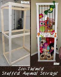 Zoo Themed Stuffed Animal Storage Diy Idea A Good Fun And Cute Way To Organize The Stuffed Animals Stuffed Animal Storage Diy Toy Rooms Toy Storage Solutions