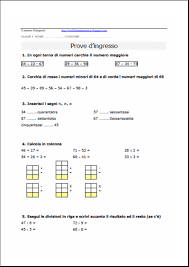 Verifiche Matematica Scuola Primaria Prova D Ingresso Classe Terza