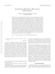 That's what we wanted at anderson. for subscribers: Pdf Psychological Momentum Why Success Breeds Success