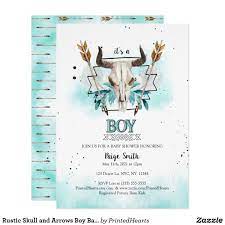 Wild West Rustic Skull Arrows Boy Baby Shower Invitation Zazzle Com Baby Shower Invitations For Boys Horse Baby Shower Invitations Rocking Horse Baby Shower