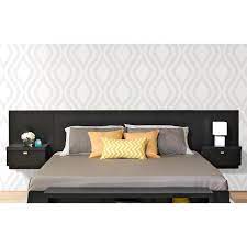 Crafted from tropical mahogany solids andcrafted from tropical mahogany solids. Prepac Floating Headboard With Nightstands King Bed Size Black Bhhk 0520 2k Rona