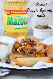 Dip one wrapper into the hot water for 1 second to soften. Veggie Spring Rolls Recipe Baked Chinese Vegetable Spring Roll Recipe Aromatic Essence