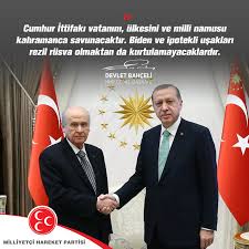 Cumhur i̇ttifakı haberleri ile ilgili son dakika gelişmeleri, en sıcak haberler ve geçmişten bugüne tüm geçmişte yaşanan cumhur i̇ttifakı gelişmeleri, bugün yaşanan en flaş gelişmeler ve çok daha fazlası. Milliyetci Hareket Partisi Mhp Cumhur Ittifaki Vatanini Ulkesini Ve Milli Namusu Kahramanca Savunacaktir Biden Ve Ipotekli Usaklari Rezil Rusva Olmaktan Da Kurtulamayacaklardir Mhp Genel Baskani Devlet Bahceli Facebook
