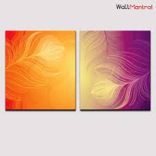 21 x 35 top part stencil is included for free! Beautiful Feather Design 2 Pieces Canvas Print Stretched And Framed On Wood 31cm X 41cm Each