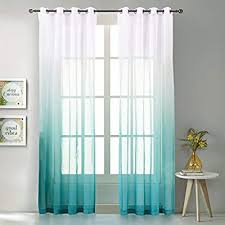 The finials are sold separately. Amazon Com Loyolady Ombre Sheer Curtains For Bedroom Teal Sheer Curtains 102 Inches Long Extra Len Curtains Sheers Curtains Living Room Curtains Living Room