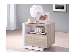 Choisir une table de chevet scandinave, c'est apporter de l'élégance et de la sérénité jusque dans sa chambre. Chevet Napoli Chene Et Blanc 1 Tiroir Scandinave