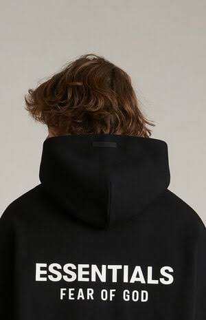 Fear of God ESSENTIALS Black Fleece Hoodie | Pacsun