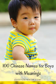 100 Chinese Names For Boys With Meanings Boy Names English Boy Names Chinese Name