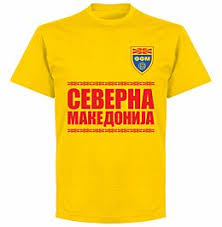 Trikot, mannschaft, trainer und spielplan. Nordmazedonien Team T Shirt Gelb