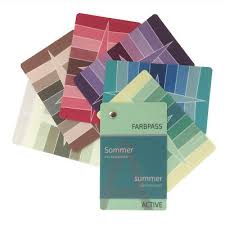 Der sommertyp wird in warmen farben unnatürlich gelb im gesicht! Sommer Farbpass 30 Farben Active Zur Farbberatung Farbfacher Sommertyp Ebay