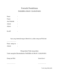 5 contoh formulir pendaftaran organisasi, ekskul, bimbel dll. Doc Formulir Pendaftaran Hendri Yohanes Academia Edu