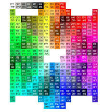 Printable Color Chart With Hex Values Rgb Color Codes Hex