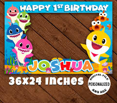 Baby Shark Inspired Photo Booth Frame Digital Baby Shark Inspired Birthday Frame Shark Theme Birthday Shark Themed Birthday Party Christmas Photo Booth Props
