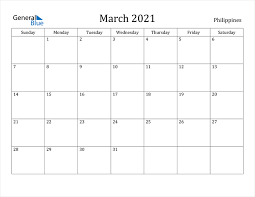 Wednesday in the 1ˢᵗ week in ordinary time. Philippines March 2021 Calendar With Holidays