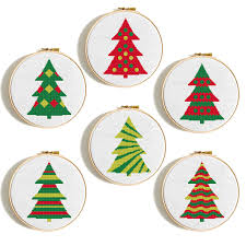 Christmas Tree Cross Stitch Pattern Set Merry Christmas Tree