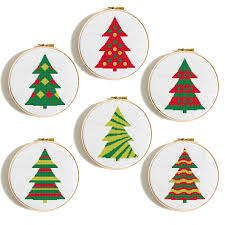 christmas tree cross stitch pattern set merry christmas tree