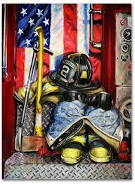 Trademark Innovations Paul Walsh Symbols Of Heroism Canvas Art 24 Firefighter Art Firefighter Heroism