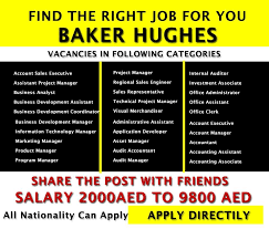 Baker Hughes Careers Attractive Salary Accommodation Flight Tickets Free Visa Click Here T Business Analyst Staff Recruitment Office Administration