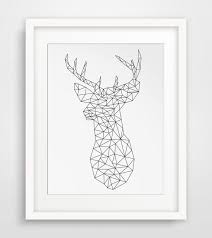 Black And White Deer Wall Art Origami Geometric Deer Winter Decor Origami By Melindawooddesigns Deer Wall Art Geometric Deer Winter Wall Art