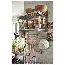 Just like in a restaurant kitchen, we've focused on durable materials and smart wall storage that provides the space needed for all creative home cooks. Kungsfors Suspension Rail With Shelf Wll Grid Stainless Steel Ikea