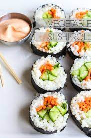 Vegetable Sushi Roll Veggie Sushi Sushi Recipes Recipes