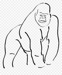 Drawing river clipart black and white. Gorilla Clip Art Black And White Cross River Gorilla Outline Png Download 15278 Pinclipart