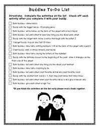 Buddy systems aren't just beneficial for the younger students, they help older students understand how. Buddies To Do List Reading Buddies Buddy Teaching Fun